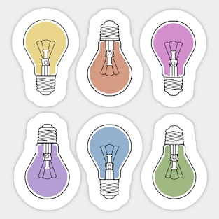 lightbulbs vintage retro rainbow colors Sticker